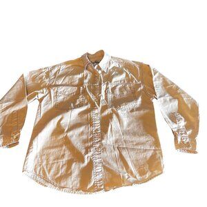 LEVIS Vintage beige Button Down Long Sleeve Shirt Sz M Casual Western 90's